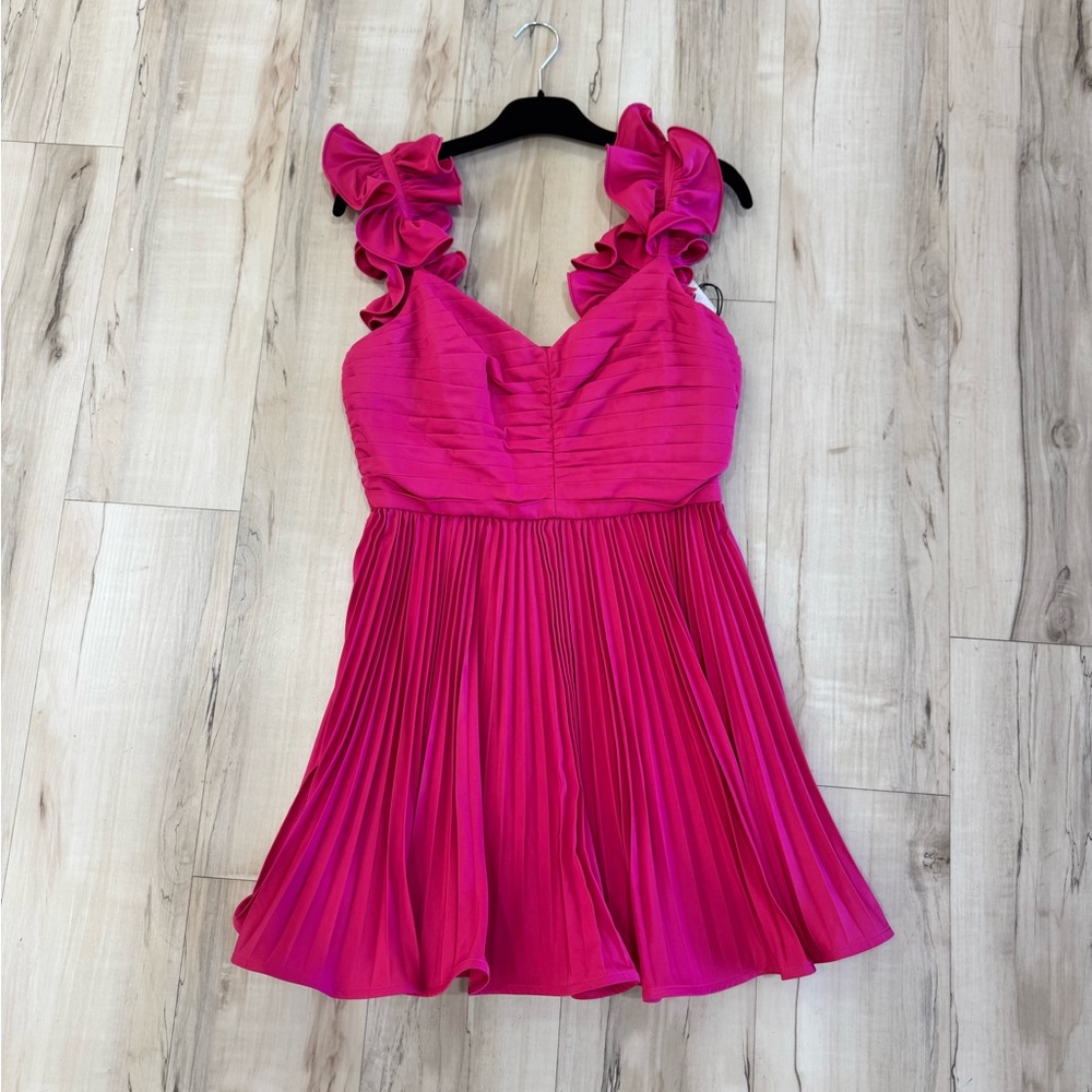 AMUR Fuchsia Pleated Dress